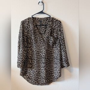 Maurices Brown Leopard Print Blouse Small